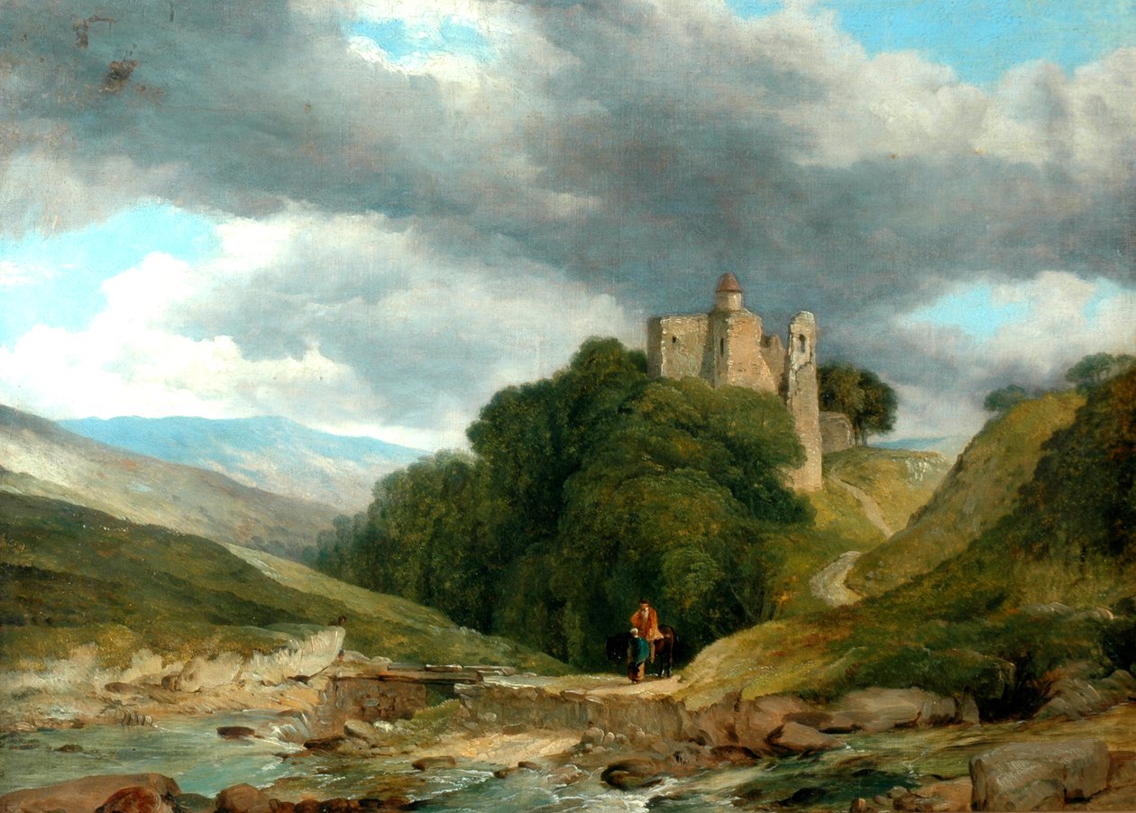 Harap Kaleli Manzara, 1864 (tuval üzerine yağlı boya, yeniden astarlanmış) by Frederick Richard Lee