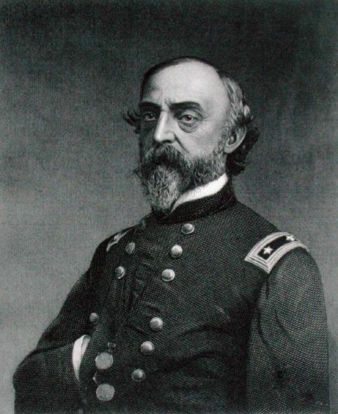 George Gordon Meade (1815-72) bir fotoğraftan sonra Robert E. Whitechurch (1814-c.83) tarafından oyulmuş (gravür) by Frederick (after) Gutekunst