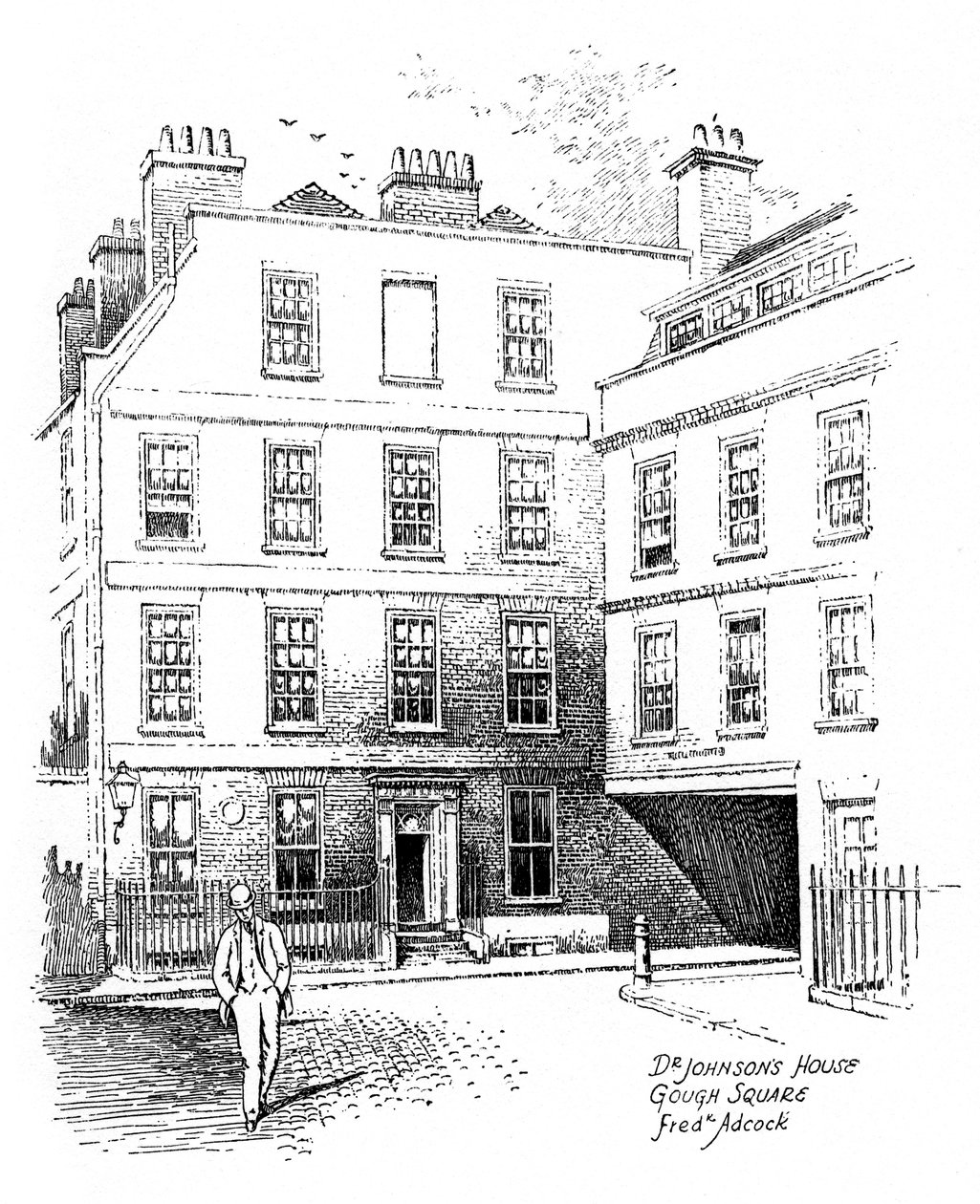 Dr Johnsons House, 17 Gough Meydanı, Londra, 1912 by Frederick Adcock