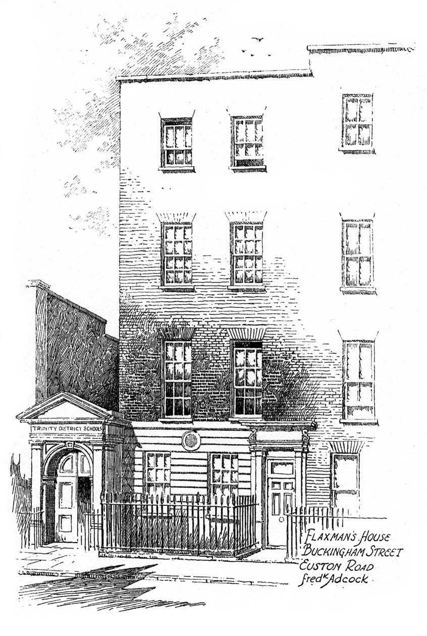 John Flaxmans evi, Buckingham Caddesi, Euston Yolu, Londra, 1912 by Frederick Adcock