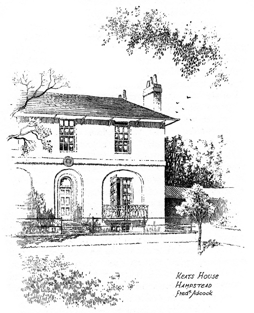 Keats Evi, Hampstead, Londra, 1912. by Frederick Adcock