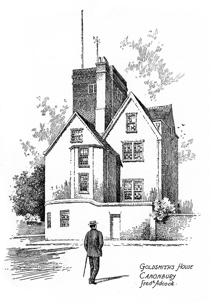 Oliver Goldsmiths evi, Canonbury, Islington, 1912 by Frederick Adcock