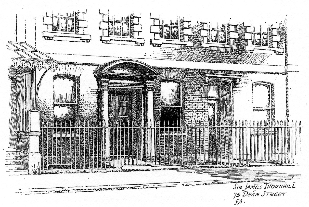 Sir James Thornhills evi, 75 Dean Street, Londra, 1912 by Frederick Adcock