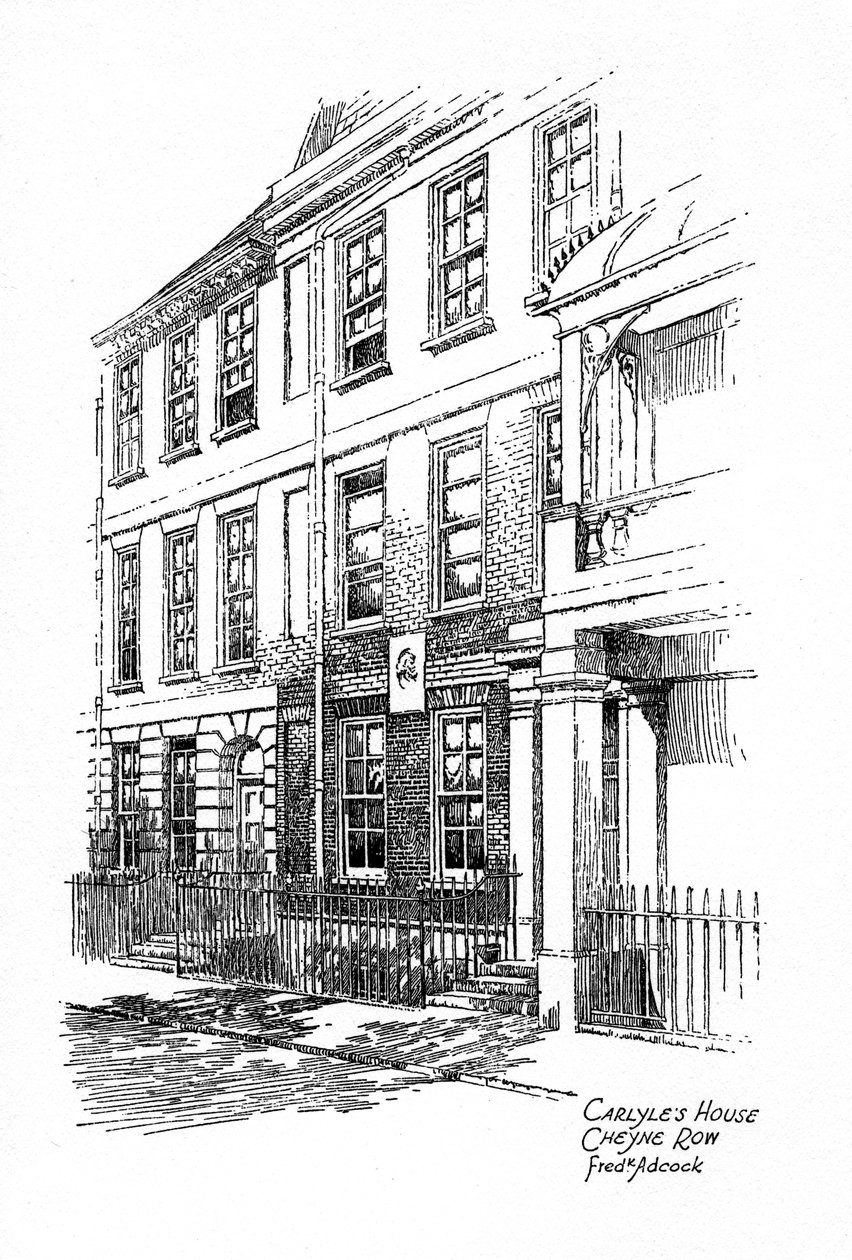 Thomas Carlyles evi, 24 Cheyne Row, Chelsea, Londra, 1912. by Frederick Adcock