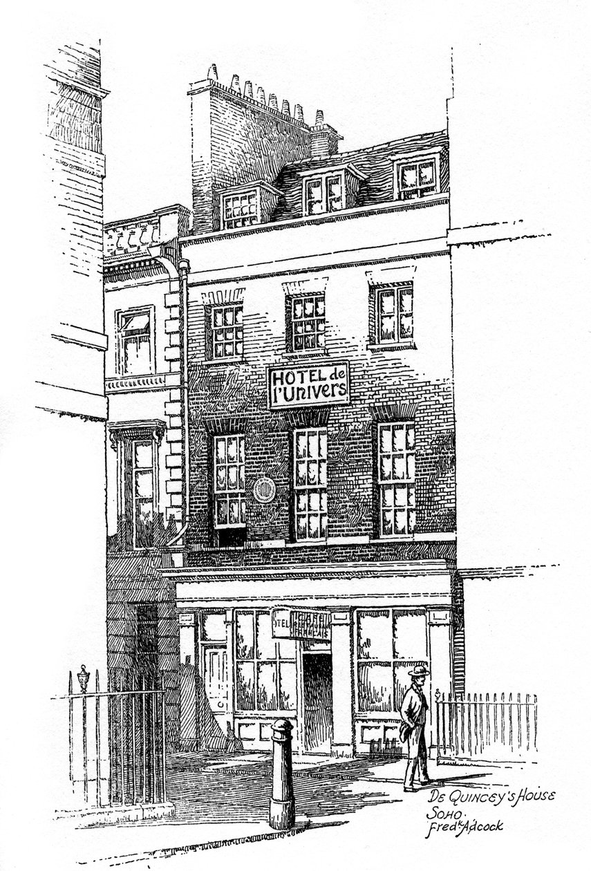 Thomas de Quincey evi, Soho, Londra, 1912 by Frederick Adcock