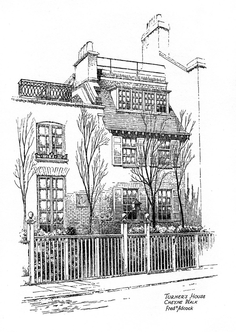 Turners evi, Cheyne Walk, Chelsea, Londra, 1912 by Frederick Adcock