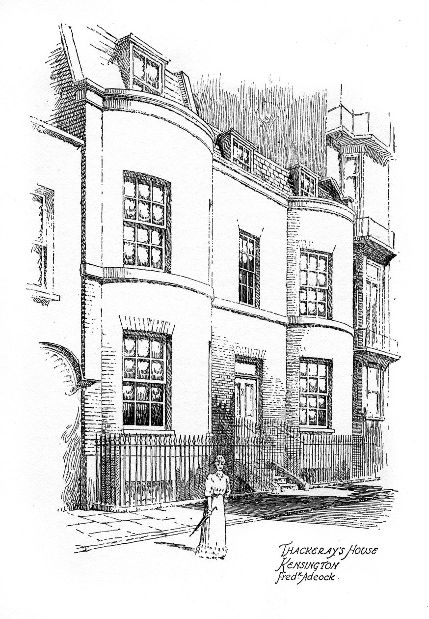 William Makepeace Thackerays evi, Kensington, Londra, 1912 by Frederick Adcock