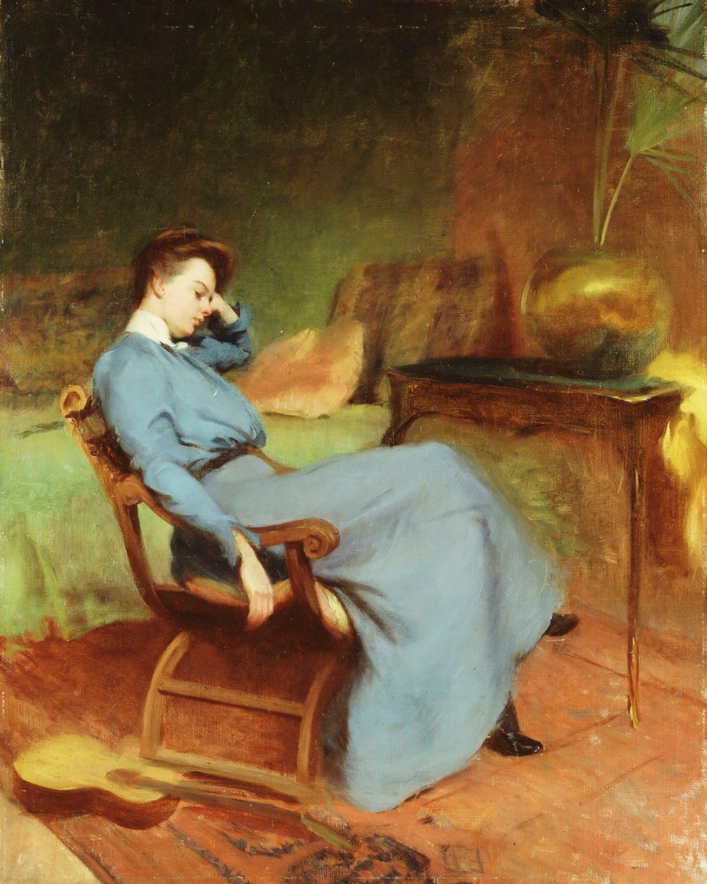 Öğleden Sonra Uykusu (alüminyum üzerine serilmiş tuval üzerine yağlı boya) by Frederick Andrew Bosley
