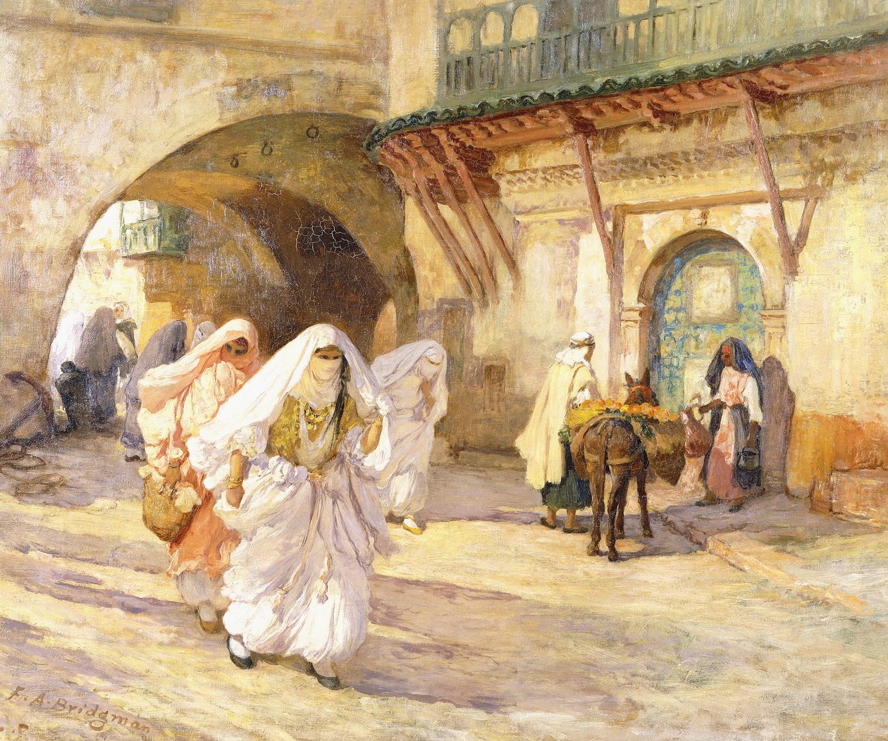 Arap Kadınları Sokakta, by Frederick Arthur Bridgman