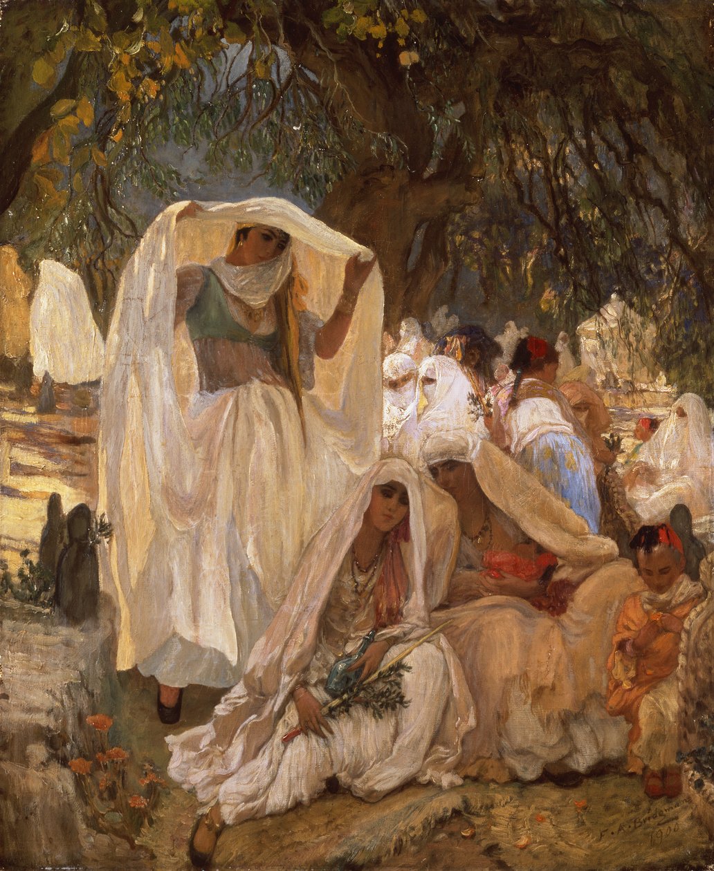 Peygamber, Cezayir gününde Blidah kadınları by Frederick Arthur Bridgman
