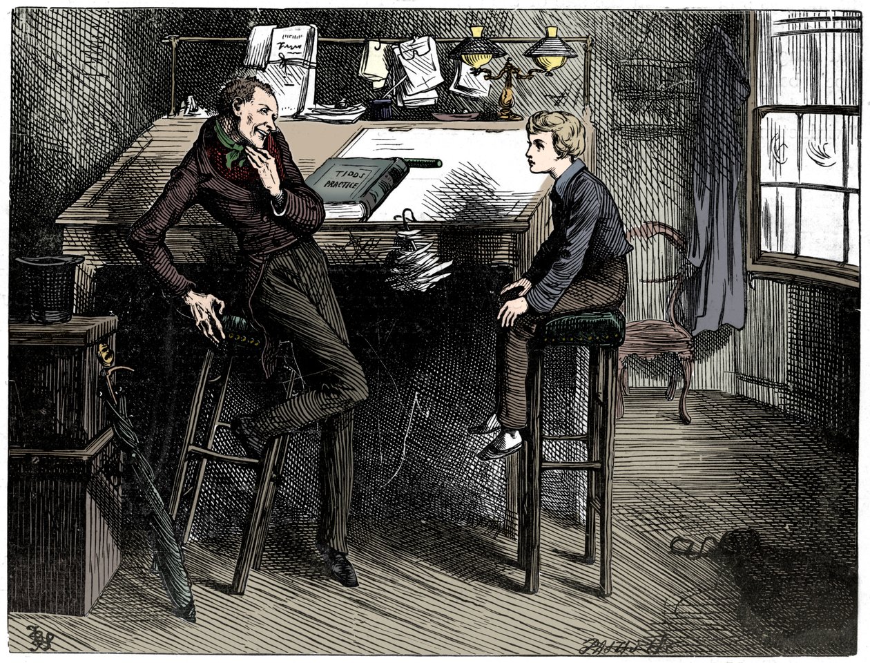 David Copperfield ve Uriah Heep, 1912. by Frederick Barnard