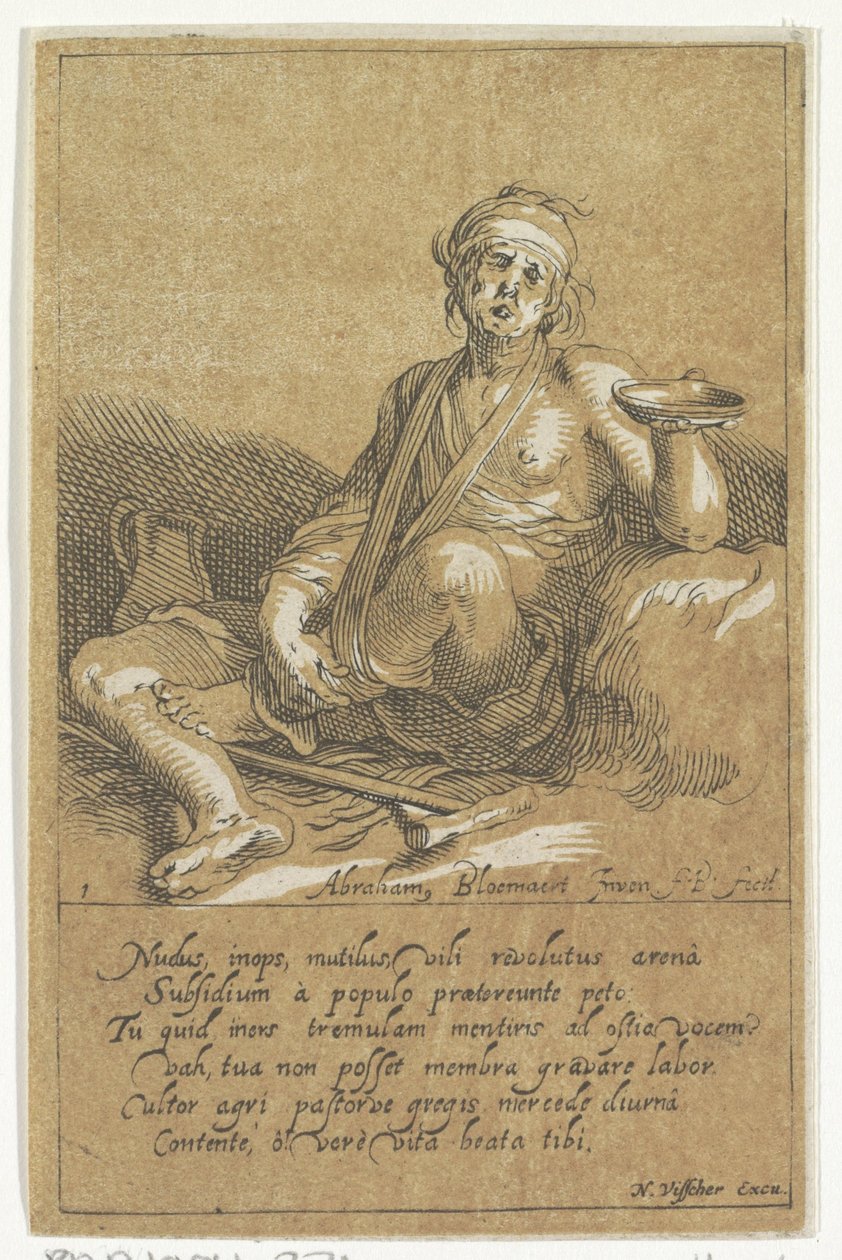 Bir kase ile sakat dilenci Küçük rakamlar (dizi adı) by Frederick Bloemaert
