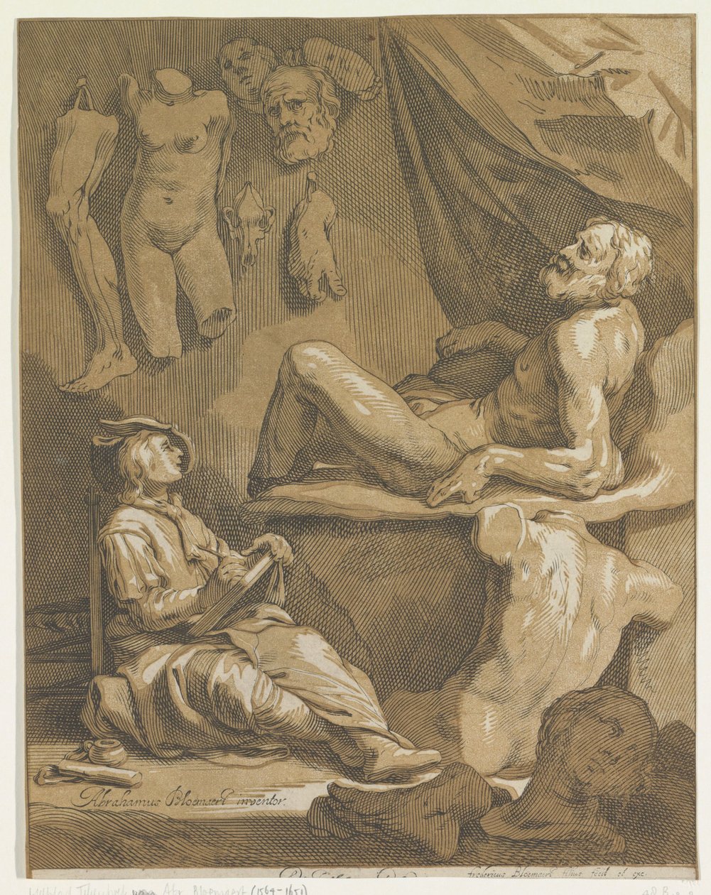 Başlık sayfası: Abraham Bloemaert, Orijinal ve ünlü konstryk çizim kitabı. Bölüm 1 by Frederick Bloemaert