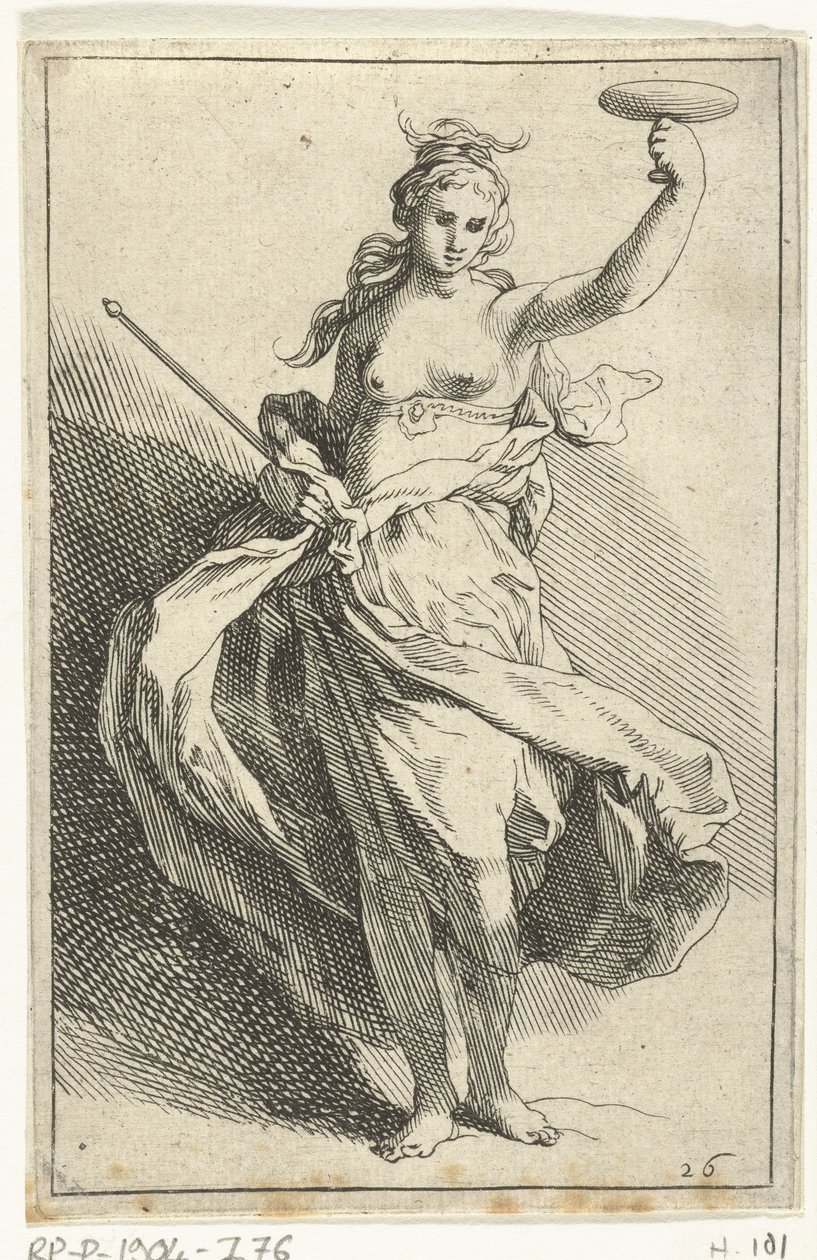 Kadeh ve asa olan kadın Küçük Figürler (dizi adı) by Frederick Bloemaert