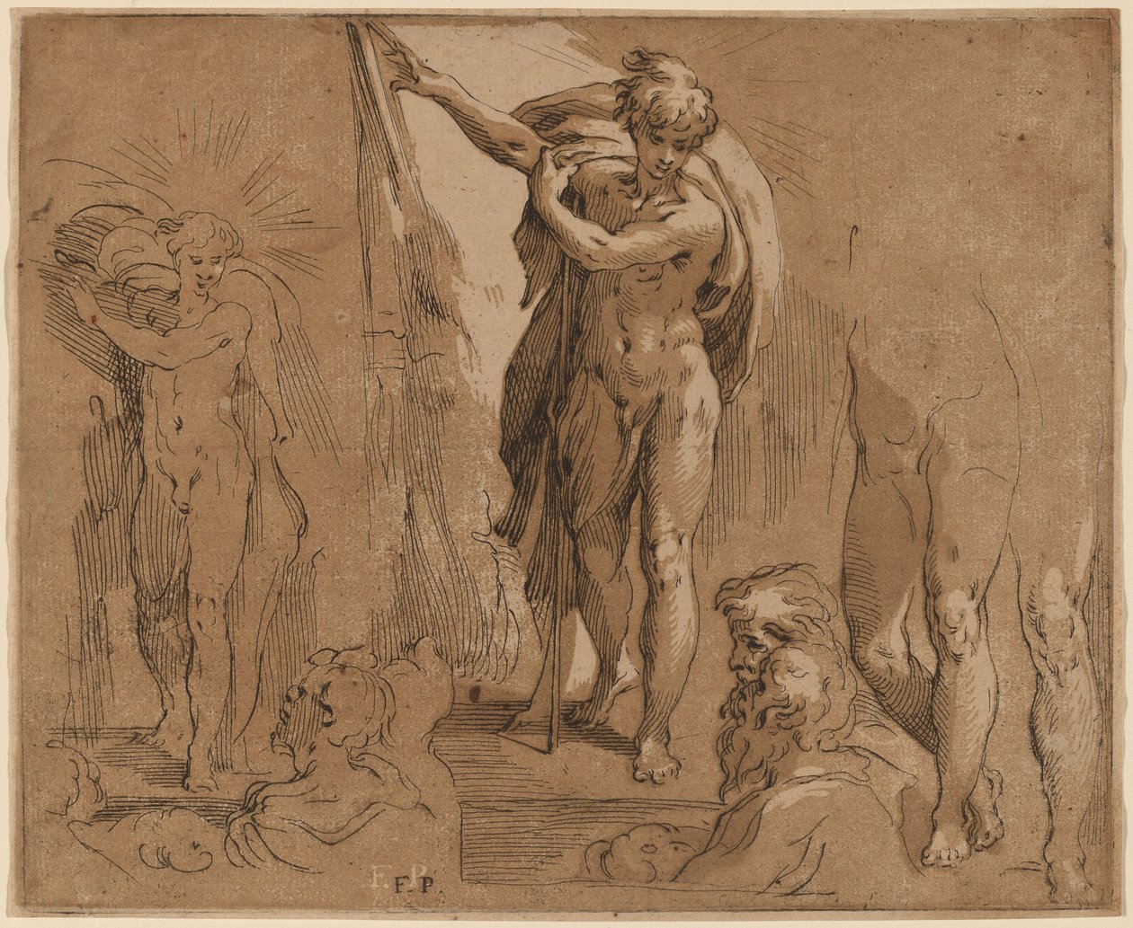 Aziz John the Baptist by Frederick Bloemaert after Parmigianino