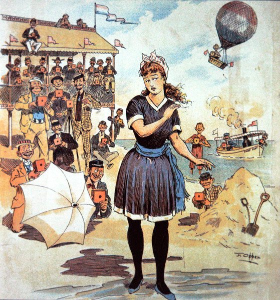 Amerikan mayoları sahildeki kameraları cezbetti by Frederick Burr Opper