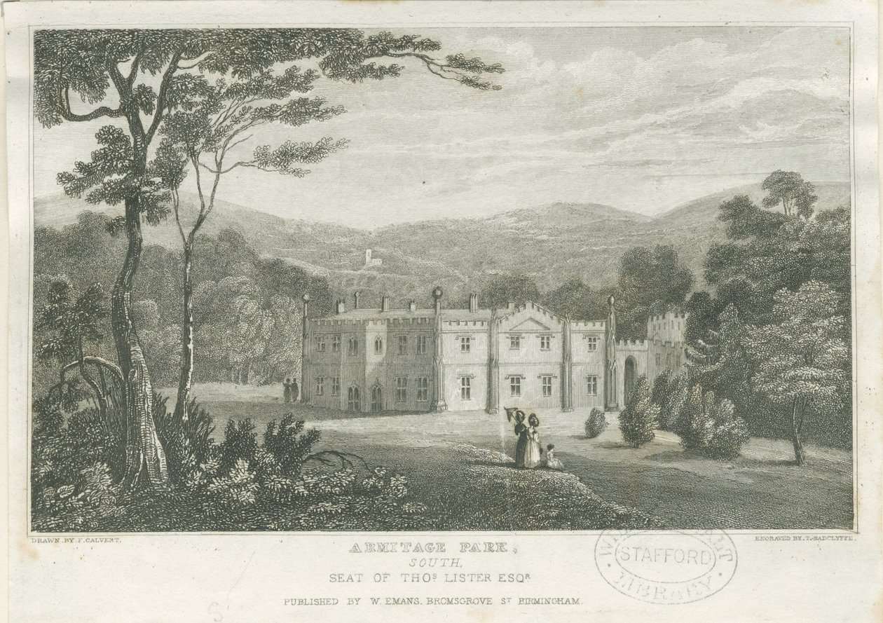 Armitage Parkı: gravür ve [c 1830] by Frederick Calvert