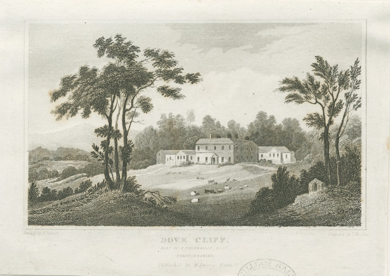 Burton-upon-Trent - Dove Cliff: gravür, nd [c 1830] (baskı) by Frederick Calvert