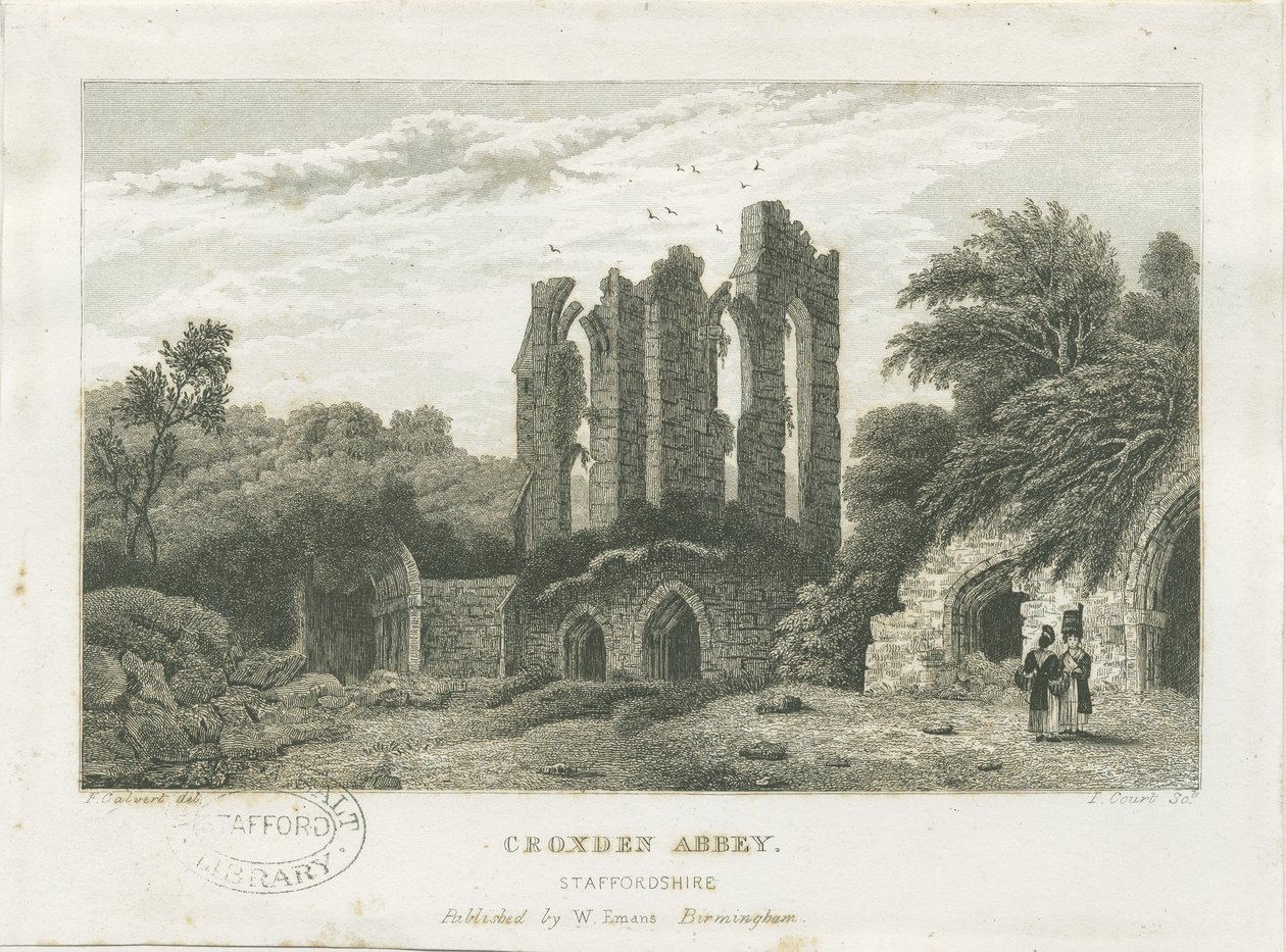 Croxden Abbey: gravür, nd [c 1830] (baskı) by Frederick Calvert