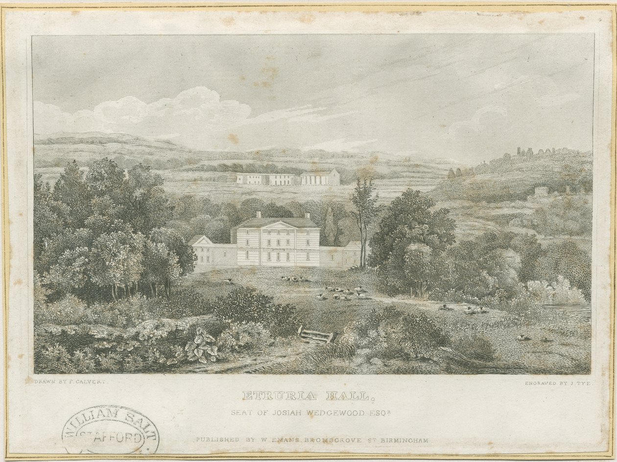Etruria Salonu: gravür, nd [c 1830] (baskı) by Frederick Calvert