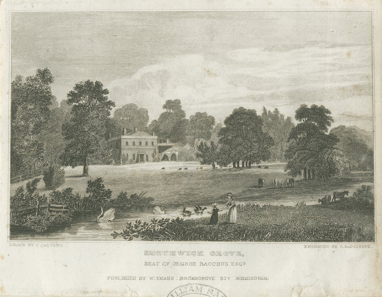 Smethwick Grove: gravür, nd [c 1830] (baskı) by Frederick Calvert
