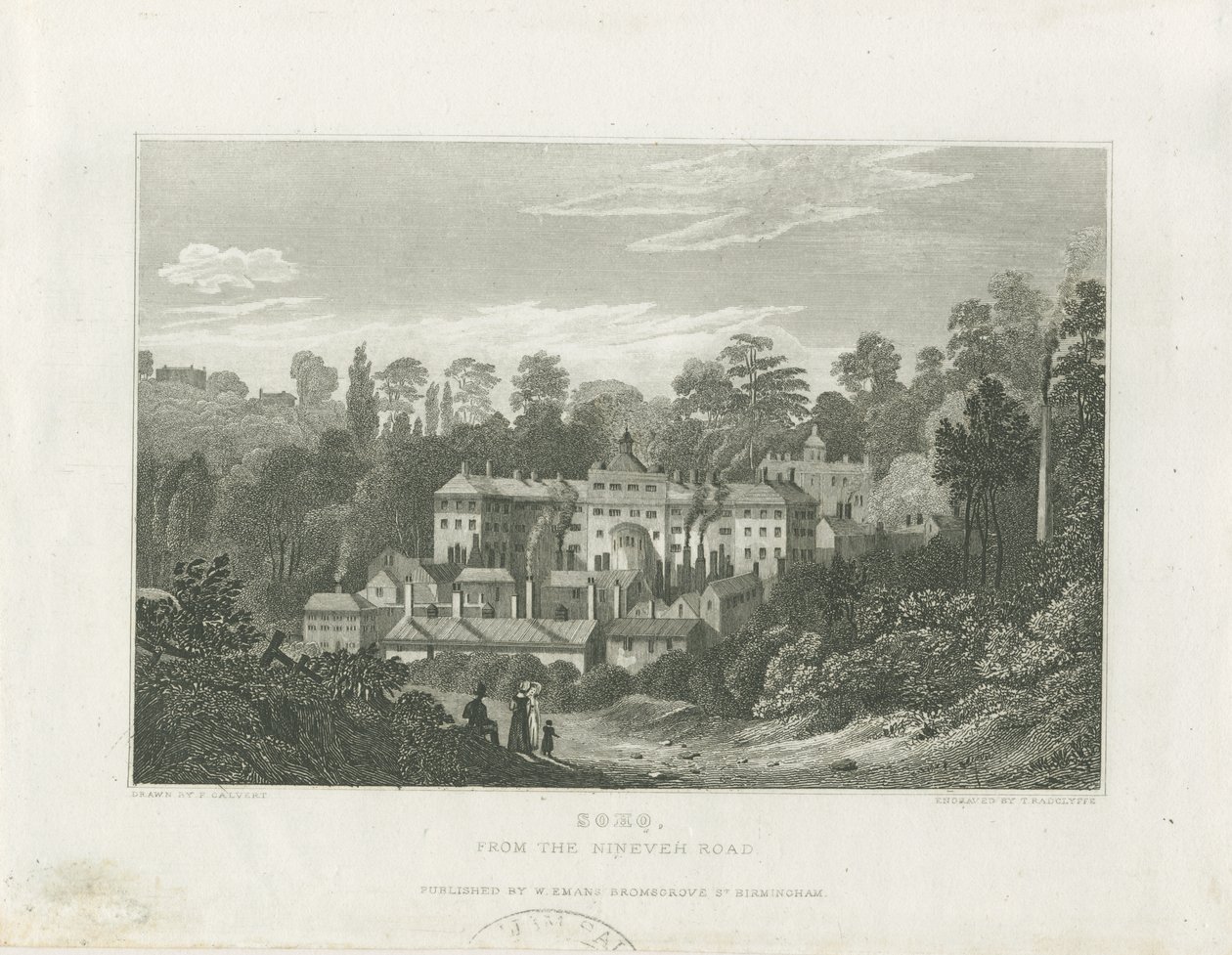 Ninevah Yolundan Soho Fabrikası: çelik gravür, nd [c 1830] (baskı) by Frederick Calvert
