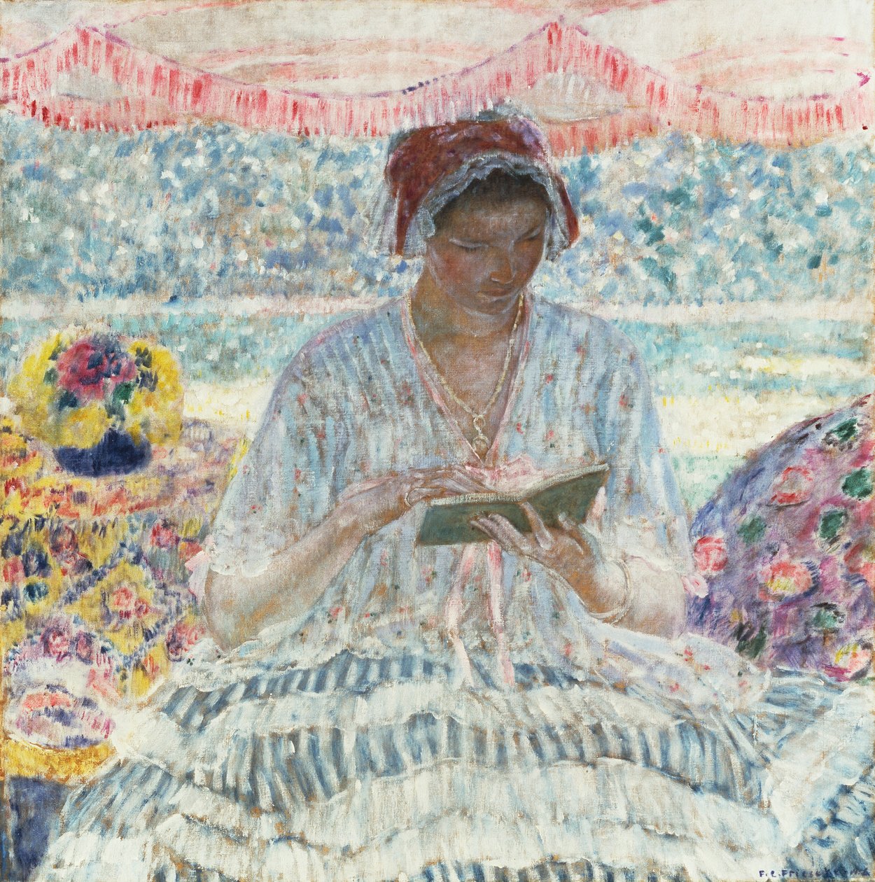 Yaz Okuması (Tente Altında) by Frederick Carl Frieseke