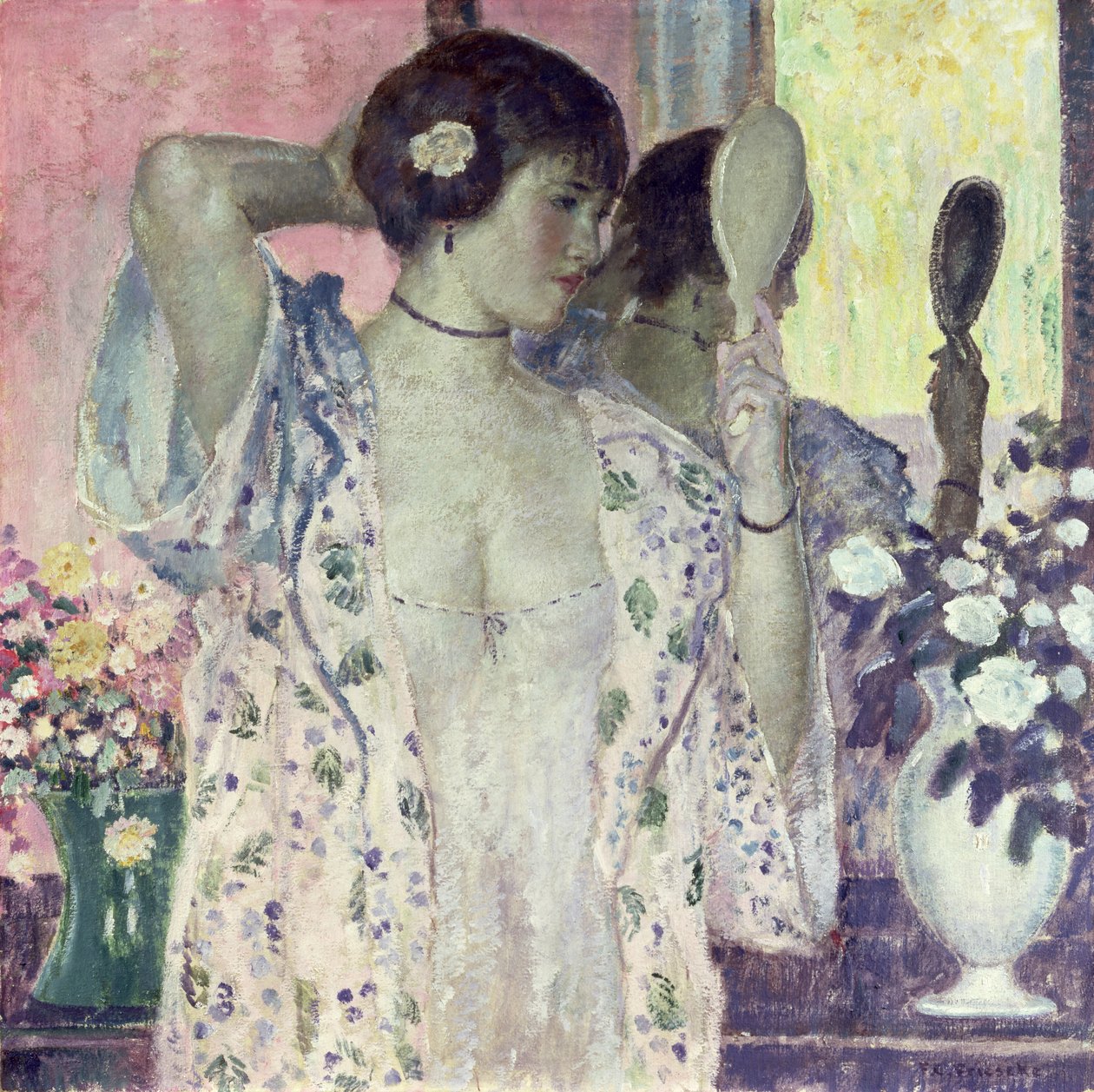 El Aynası (tuval üzerine yağlı boya) by Frederick Carl Frieseke