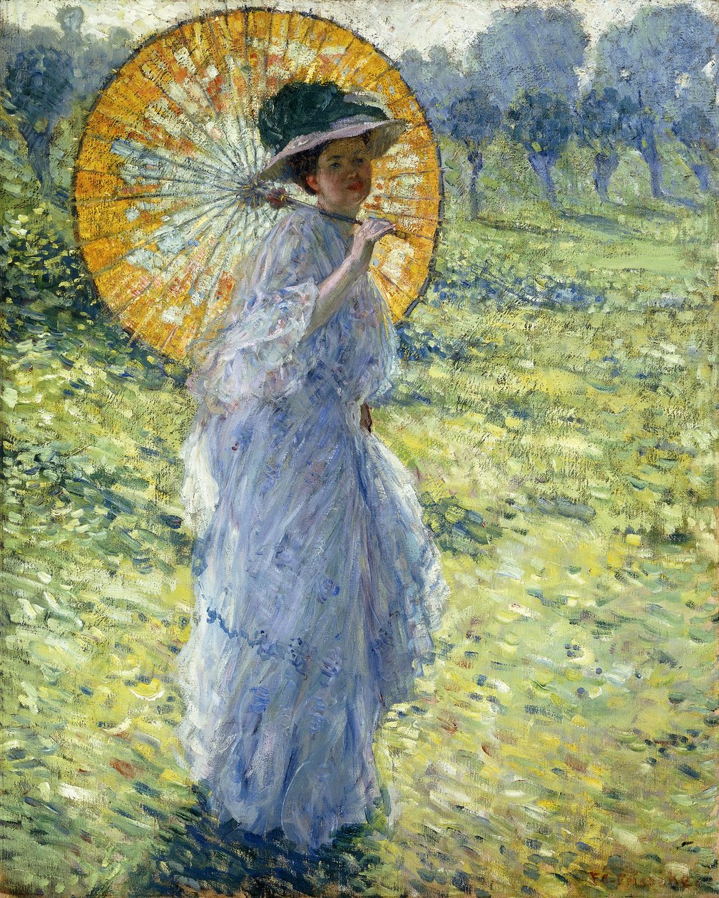 Şemsiyeli Kadın, 1906 civarı (tuval üzerine yağlı boya) by Frederick Carl Frieseke