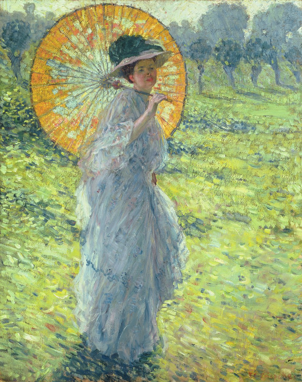 Şemsiyeli Kadın, c. 1906 (tuval üzerine yağlı boya) by Frederick Carl Frieseke