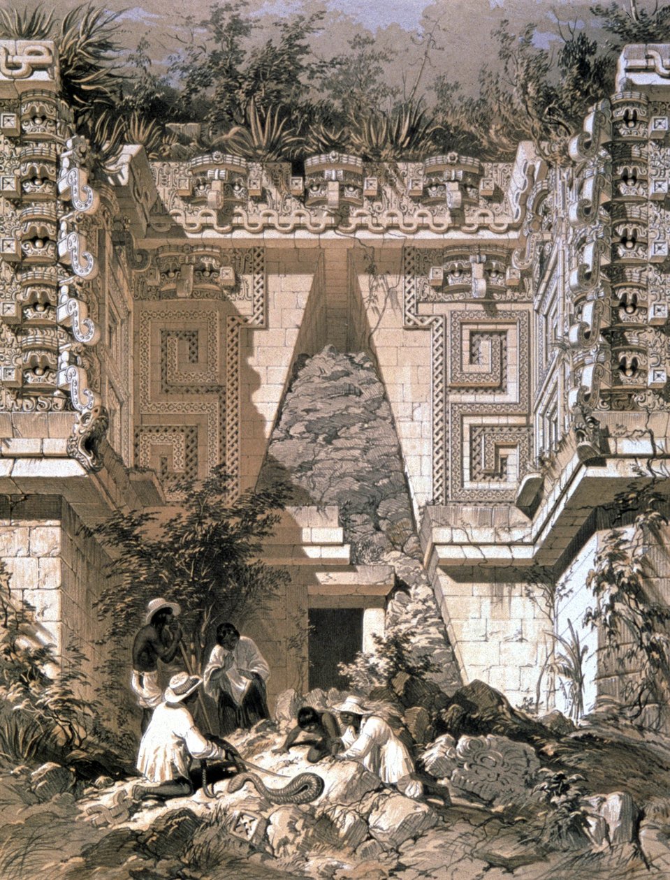 Ağ Geçidi, Vali Konağı, Uxmal by Frederick Catherwood