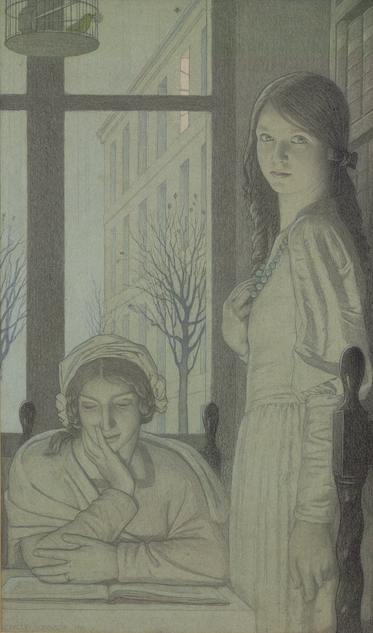 İç Mekan - Akşam, 1915 (kalem, yıkama ve guaj) by Frederick Cayley Robinson