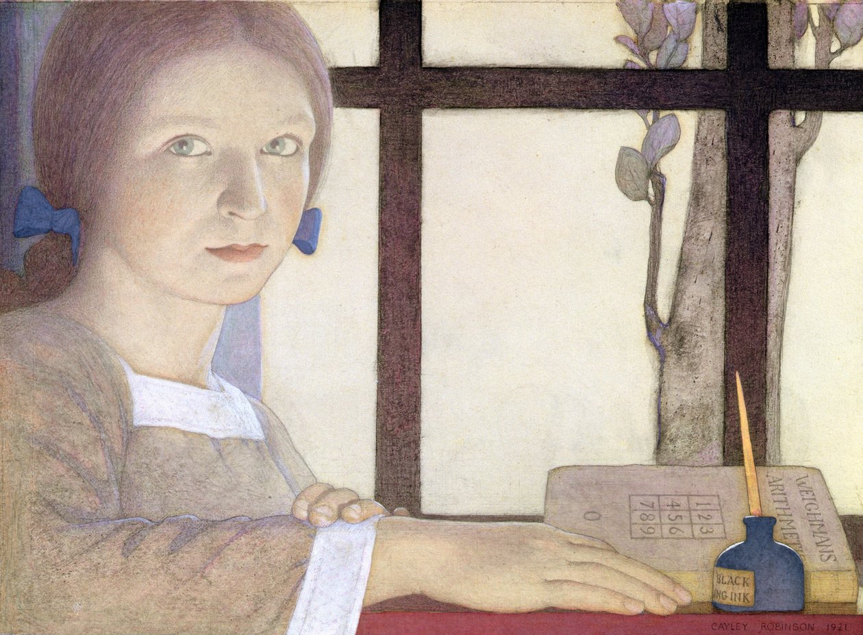 Ders Süresi (kağıt üzerinde kurşun kalem üzerinde wc) by Frederick Cayley Robinson