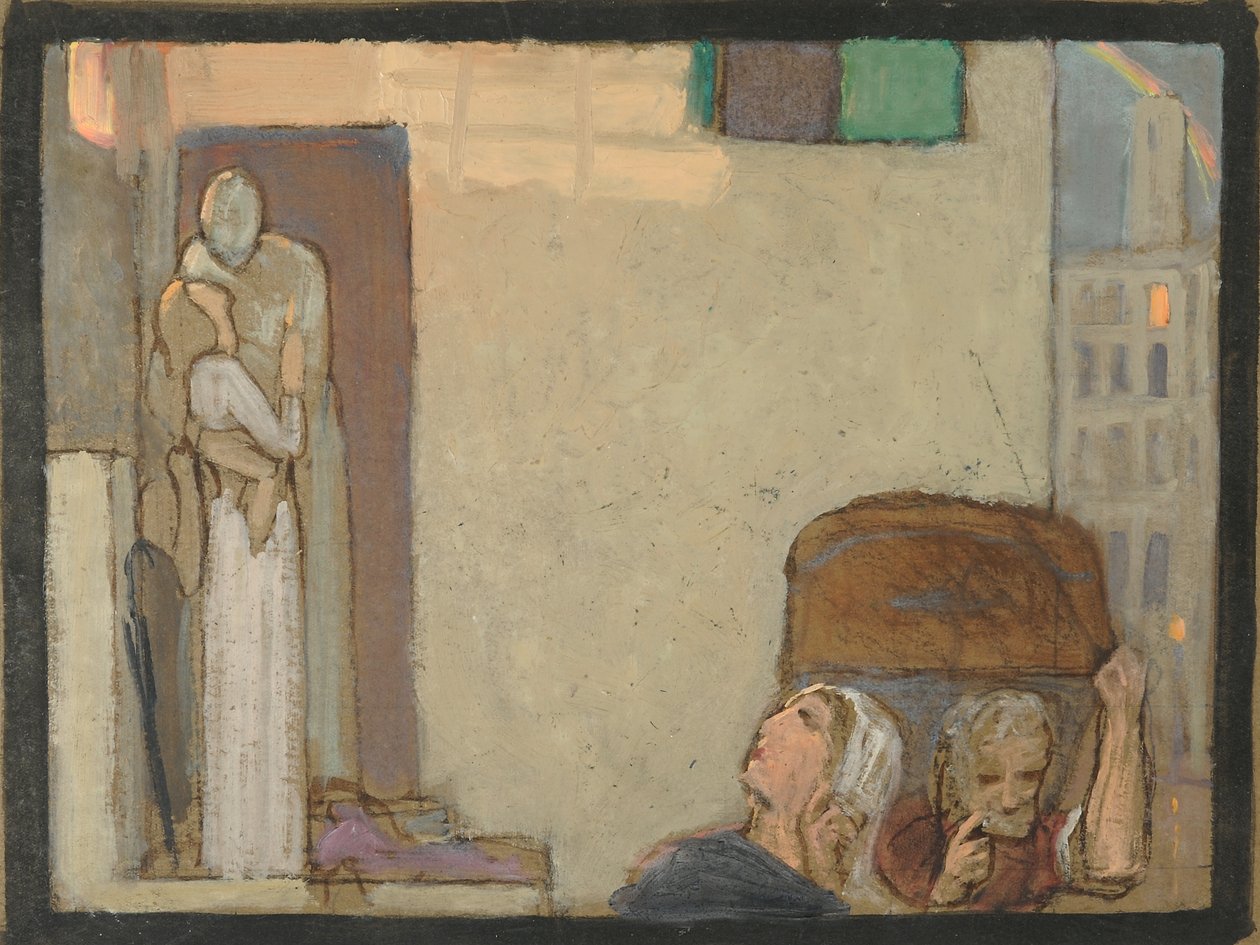 The Elveda için Çalışma, c.1907 (kağıt üzerinde öfke) by Frederick Cayley Robinson