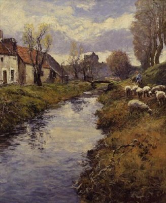 The Banks of the Loing, Montigny by Frederick Charles Vipont Ede