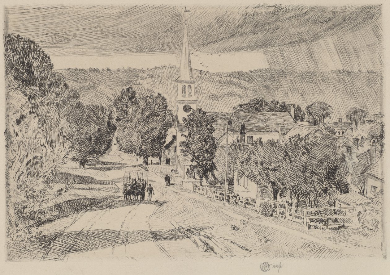Bir Vermont Köyü, 1923. by Frederick Childe Hassam