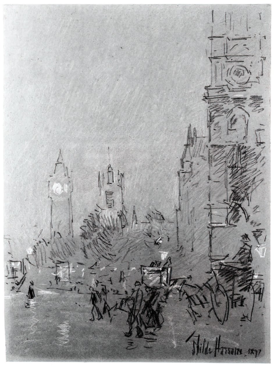 Londra, Akşam, 1897. by Frederick Childe Hassam