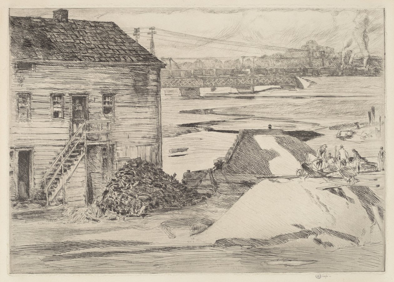 Alçak Gelgit, Cos Cob Köprüsü, 1915. by Frederick Childe Hassam