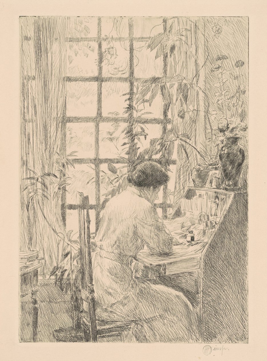 Yazı Masası, 1915. by Frederick Childe Hassam