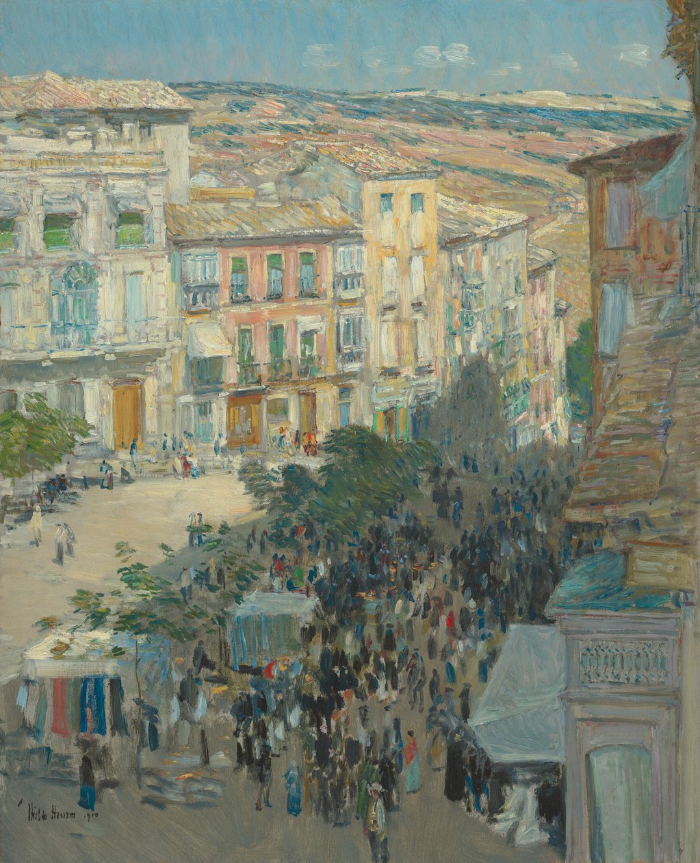 Güney Fransız Şehrinden bir görünüm, 1910. by Frederick Childe Hassam