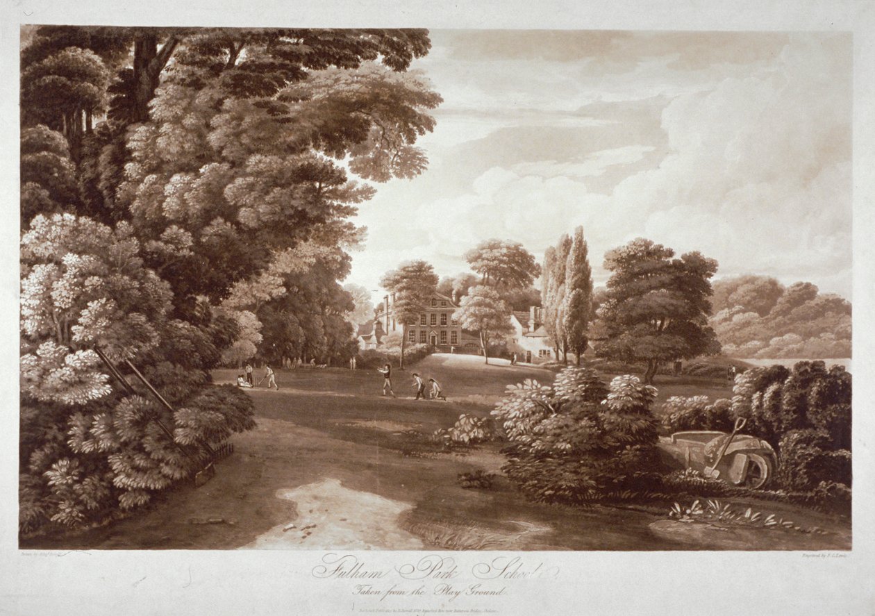 Fulham Park Okulu, Londra, 1813 by Frederick Christian Lewis