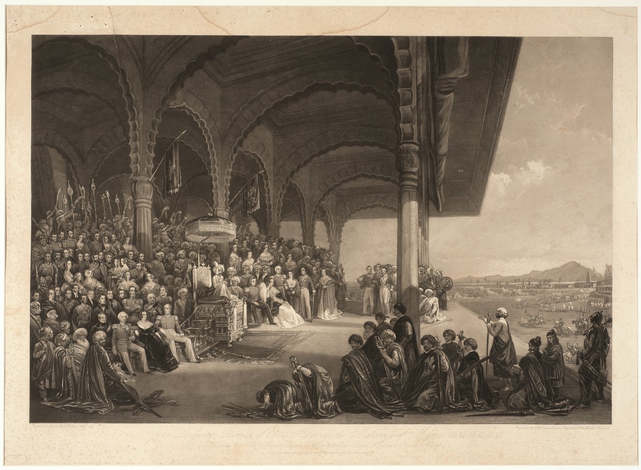 Majesteleri Mysore Mihracesi'nin Dussorah Durbar'ı by Frederick Christian Lewis