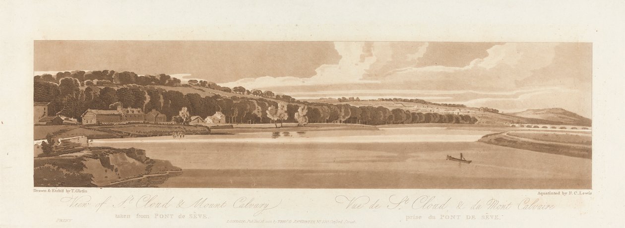 Pont de Seve 1802'den alınan St. Cloud ve Mt. Views in Paris'ten 18. Levha, B1981.25.2627 levhasının Emanuel Cilt çizimi by Frederick Christian Lewis the Elder