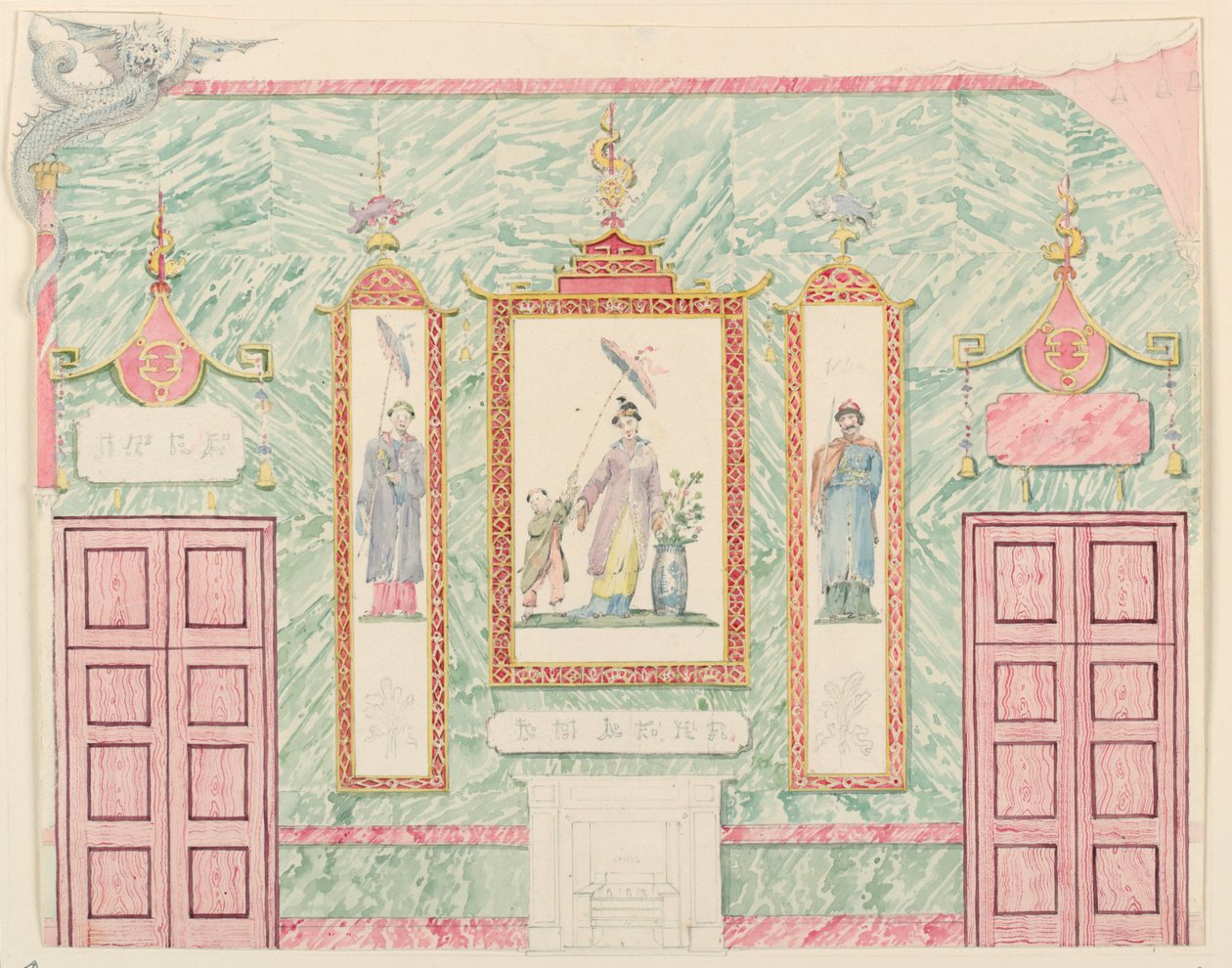 Duvar Yüksekliği, muhtemelen Ziyafet Salonu, Royal Pavilion, Brighton için by Frederick Crace