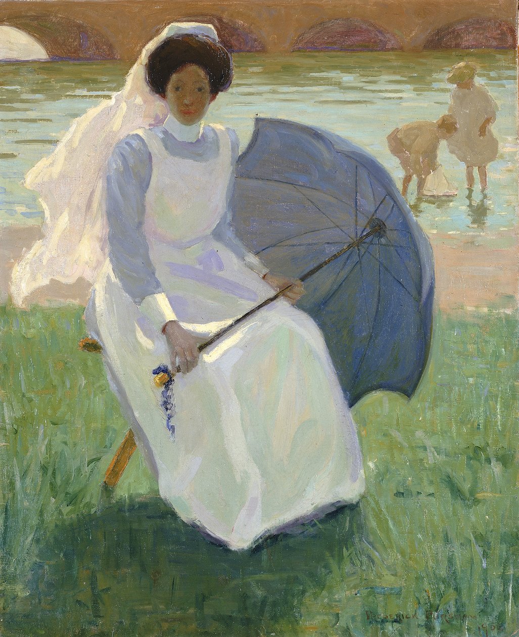 Yeşil Şemsiyeli Kadın, 1908. by Frederick F. Fursman