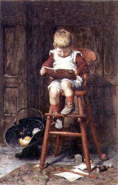 Yüksek Sandalyede (suluboya) by Frederick George Cotman