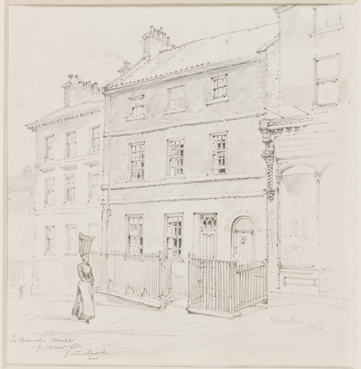 Thomas Bewick'in Evi, West St., Gateshead by Frederick George Kitton