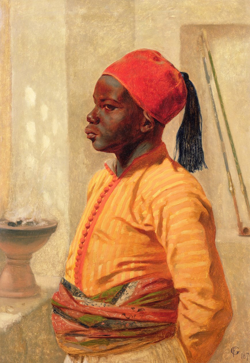 Arap Bir Çocuğun Yarım Boy Portresi by Frederick Goodall