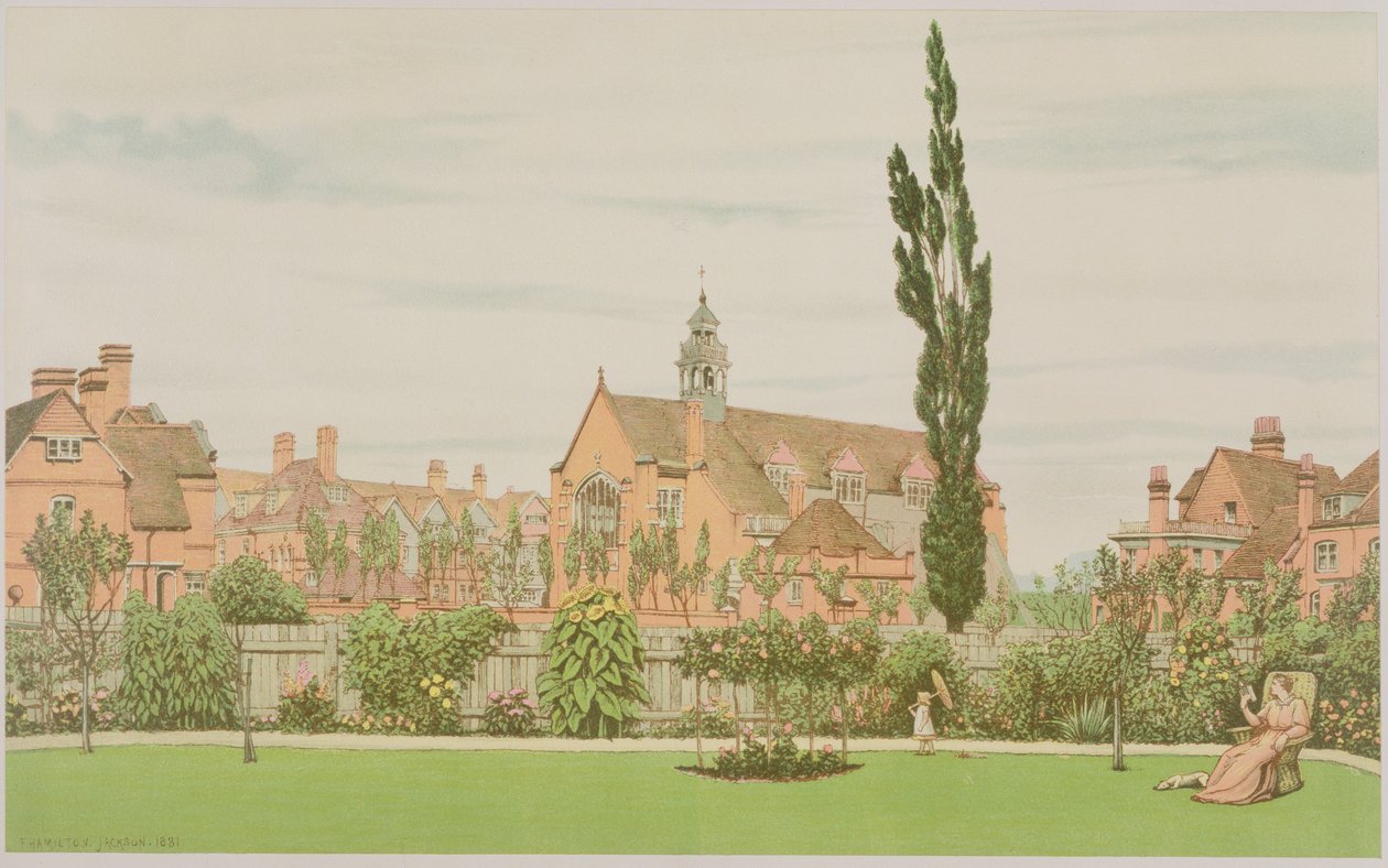 Kilise ve Parsonage, Bedford Park, 1881 by Frederick Hamilton Jackson