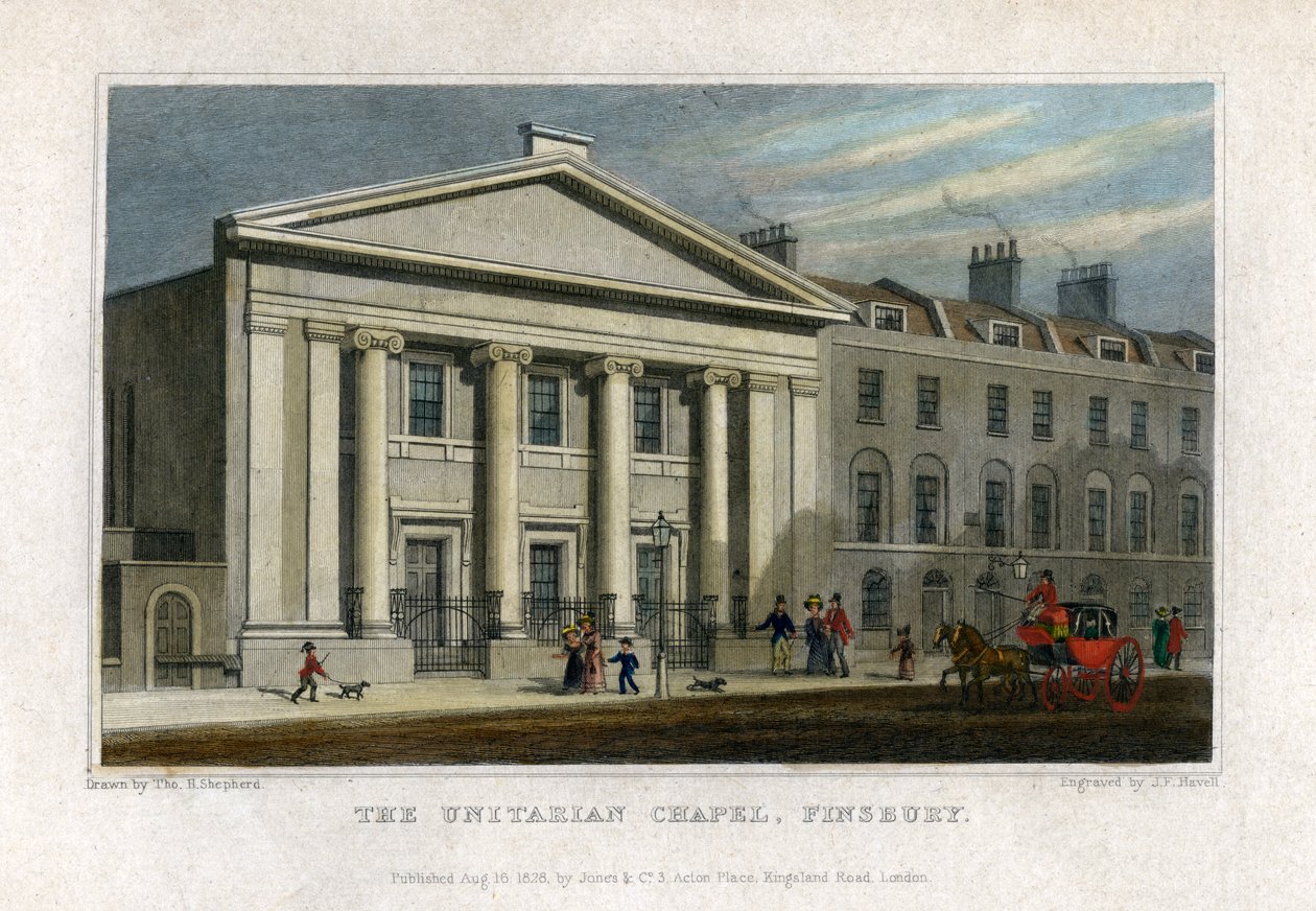 Üniteryen Şapeli, Finsbury, Londra, 1828 by Frederick James Havell
